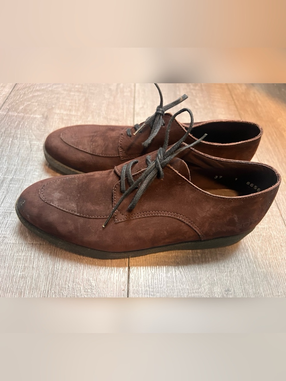 Arche brown lace up suede leather Oxford shoes $539 Size
7